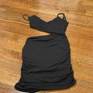 Superdown Black Asymmetrical Cut-Out Dress